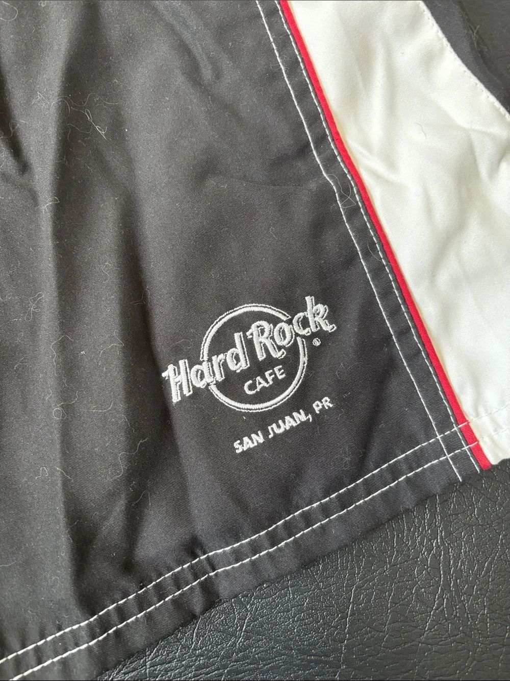 Hard Rock Cafe Black Red and White Men’s Swim Board Shorts